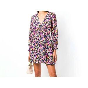 Saloni Eve Hot House Mirage silk dress sz 0